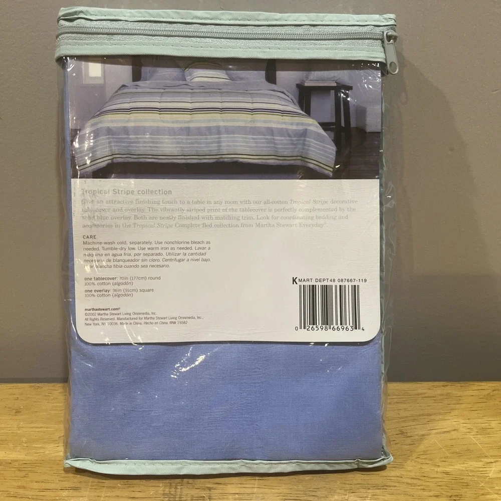Vtg‎ Martha Stewart Tropical Blue Stripe 70